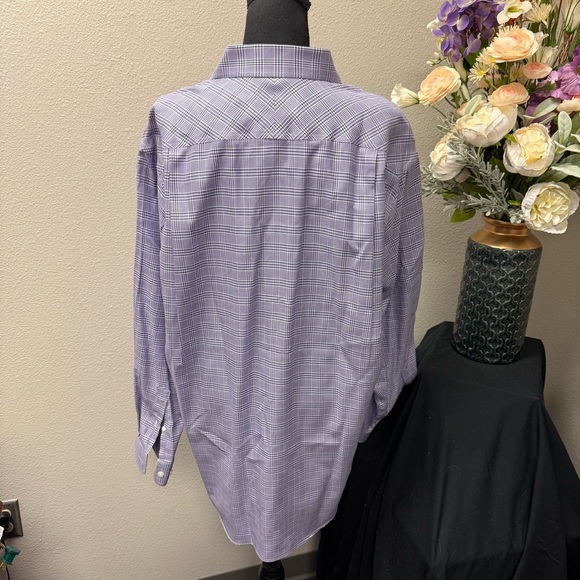 Jos A Bank Reserve Purple Plaid Dress Shirt 17-35 Tailored Fit 100% Cotton - Picture 3 of 7